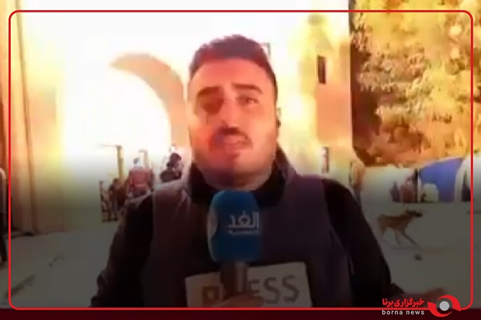 لحظه‌ای که همزمان با پخش زنده شبکه الغد، صهیونیست‌ها چند متری بیمارستان اندونزی را بمباران کردند