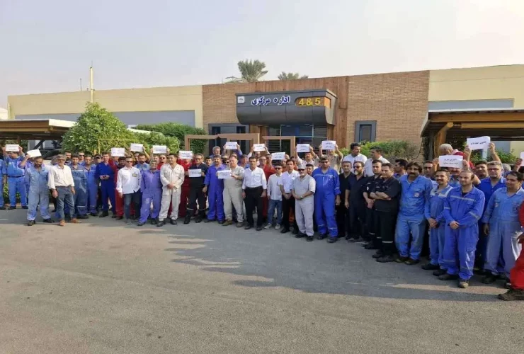 کارگران پارس جنوبی تجمع کردند