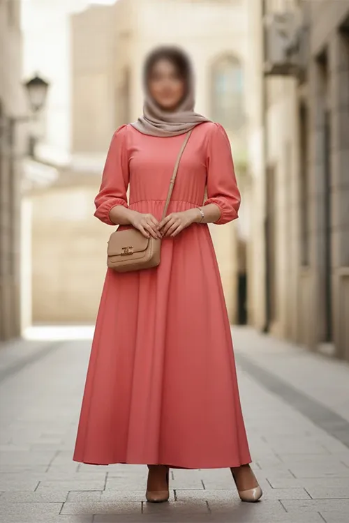 ترکیب رنگ و اکسسوری برای پیراهن‌های بلند و آستین‌پفی