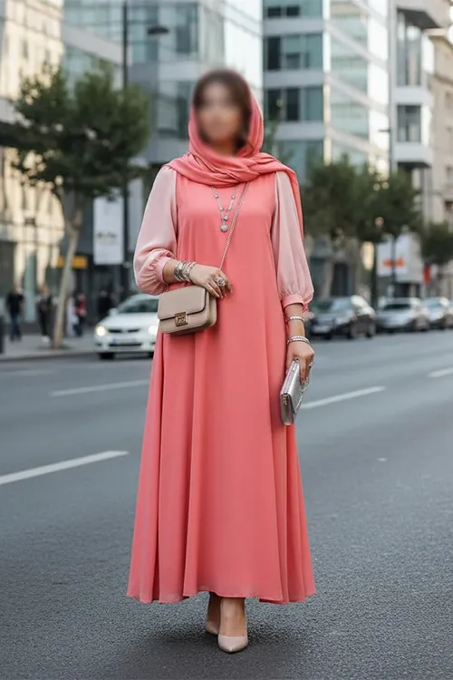 ترکیب رنگ و اکسسوری برای پیراهن‌های بلند و آستین‌پفی