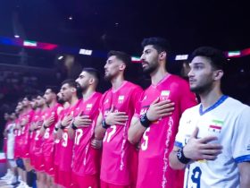 ملی‌پوشان والیبال با شعار «ای ایران» به مصاف آمریکا رفتند + فیلم - خبرگزاری مهر | اخبار ایران و جهان